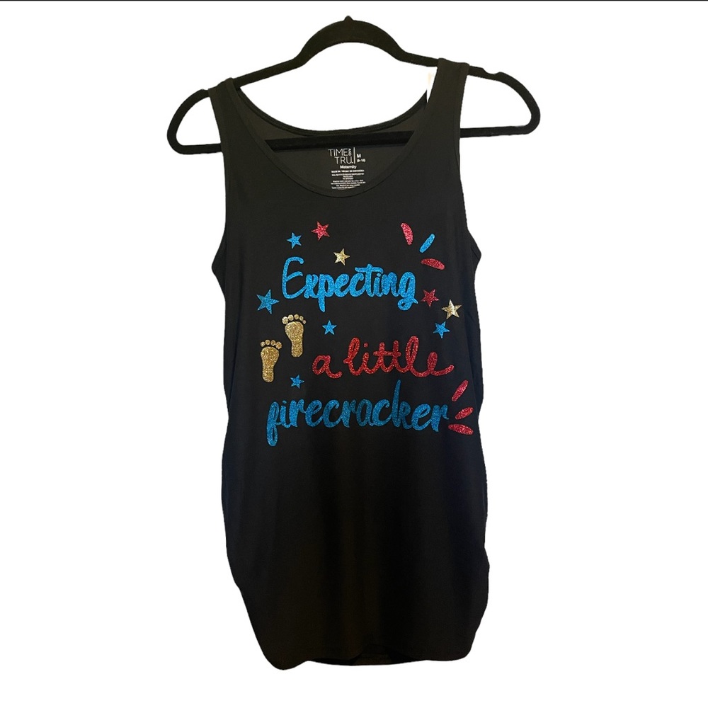 Refashioned Maternity Time and Tru Black Tank Top Expecting a Firecracker